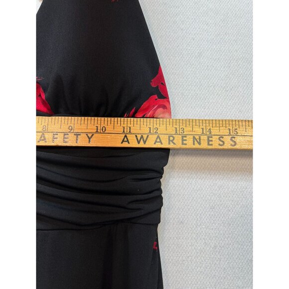Womens Halter Midi Dress Size M Black Red Sexy Open Back Party Y2K - Picture 9 of 10